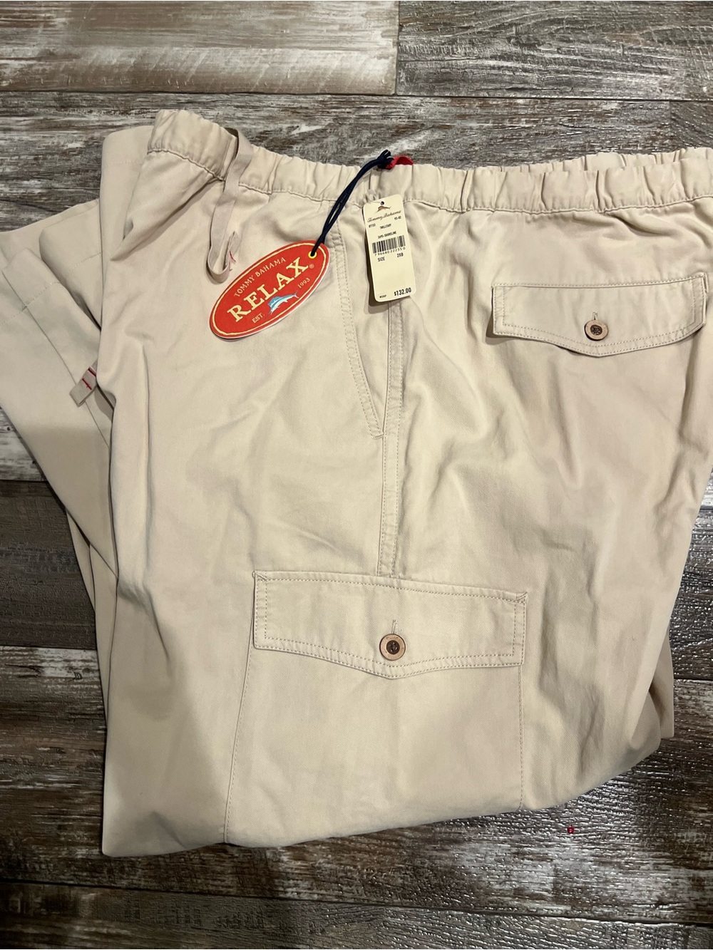 NEW Tommy Bahama Relax Drawstring Cargo Pants - Light Tan